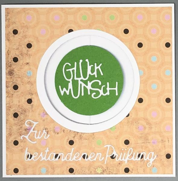 Glückwunschkarte Glückwunsch Punkte grün frontal